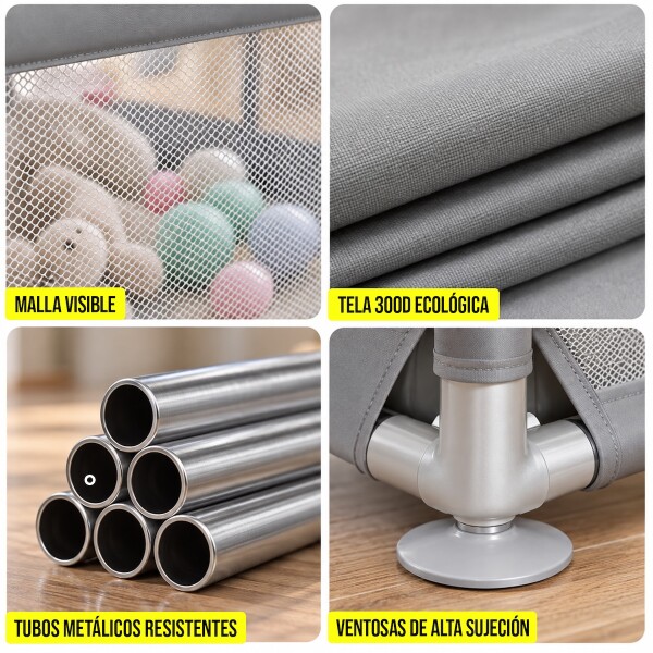 Corral para bebe corralito seguridad puerta pelotero niños IMBACK Color Gris Corral para bebe corralito seguridad puerta pelotero niños IMBACK Color Gris