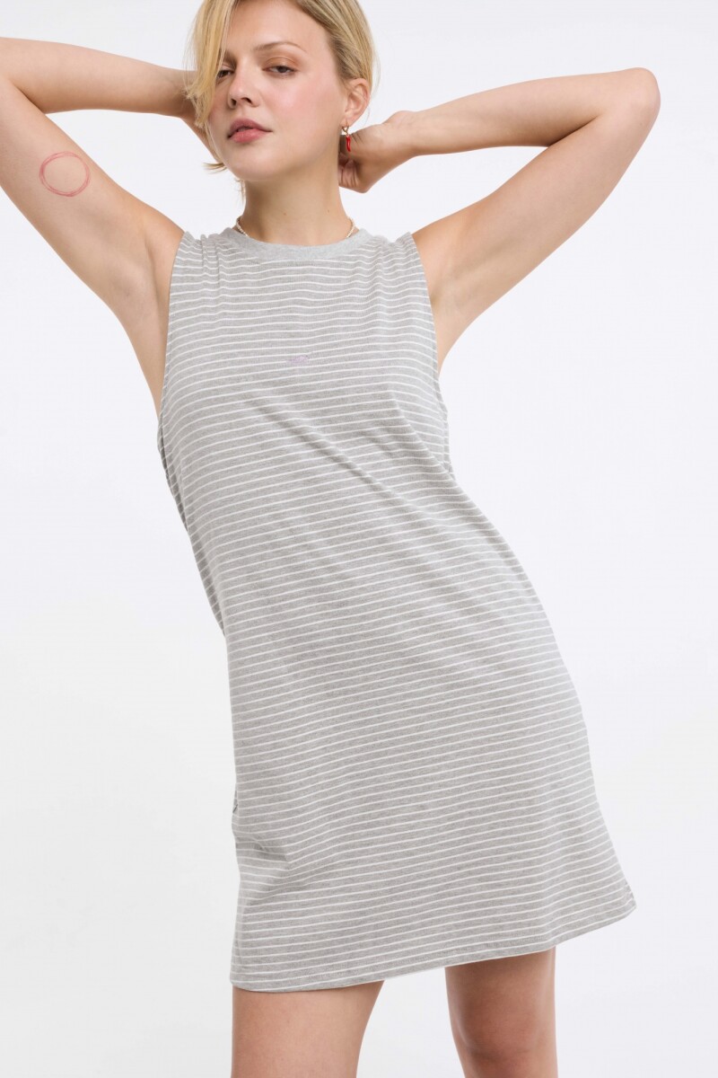 Vestido Sanza - Gris Rayas 