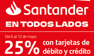 25% Santander Crédito y Débito