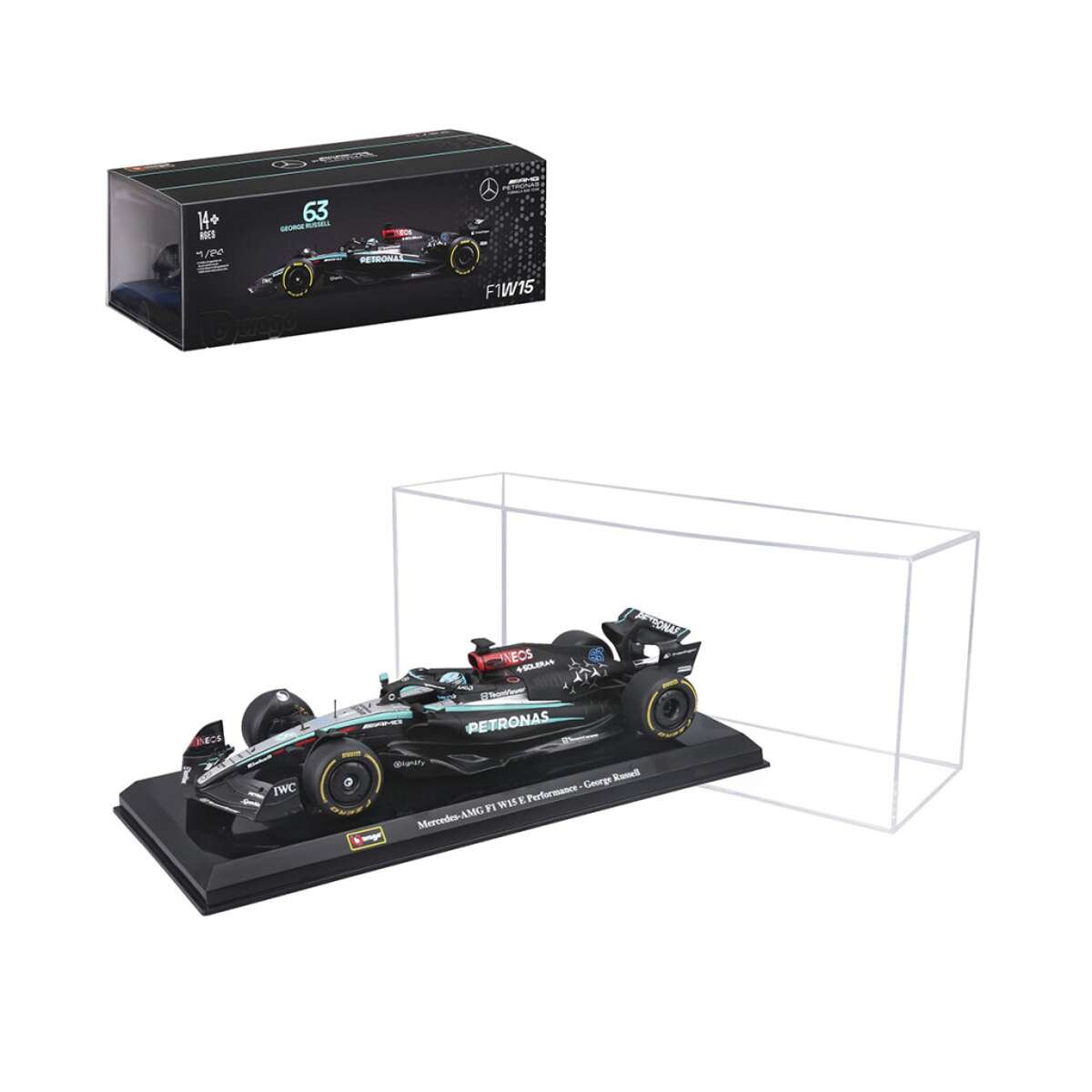 Auto Bburago Formula 1 Mercedes Benz Con Exhibidor Escala 1:24 - Lewis Hamilton 