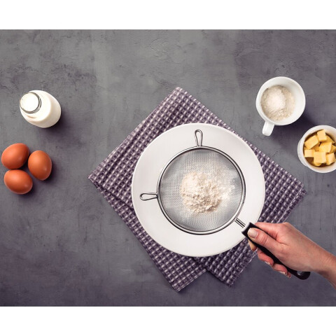 Colador 14cm. mango negro "UTILITA" -TRAMONTINA TR7798