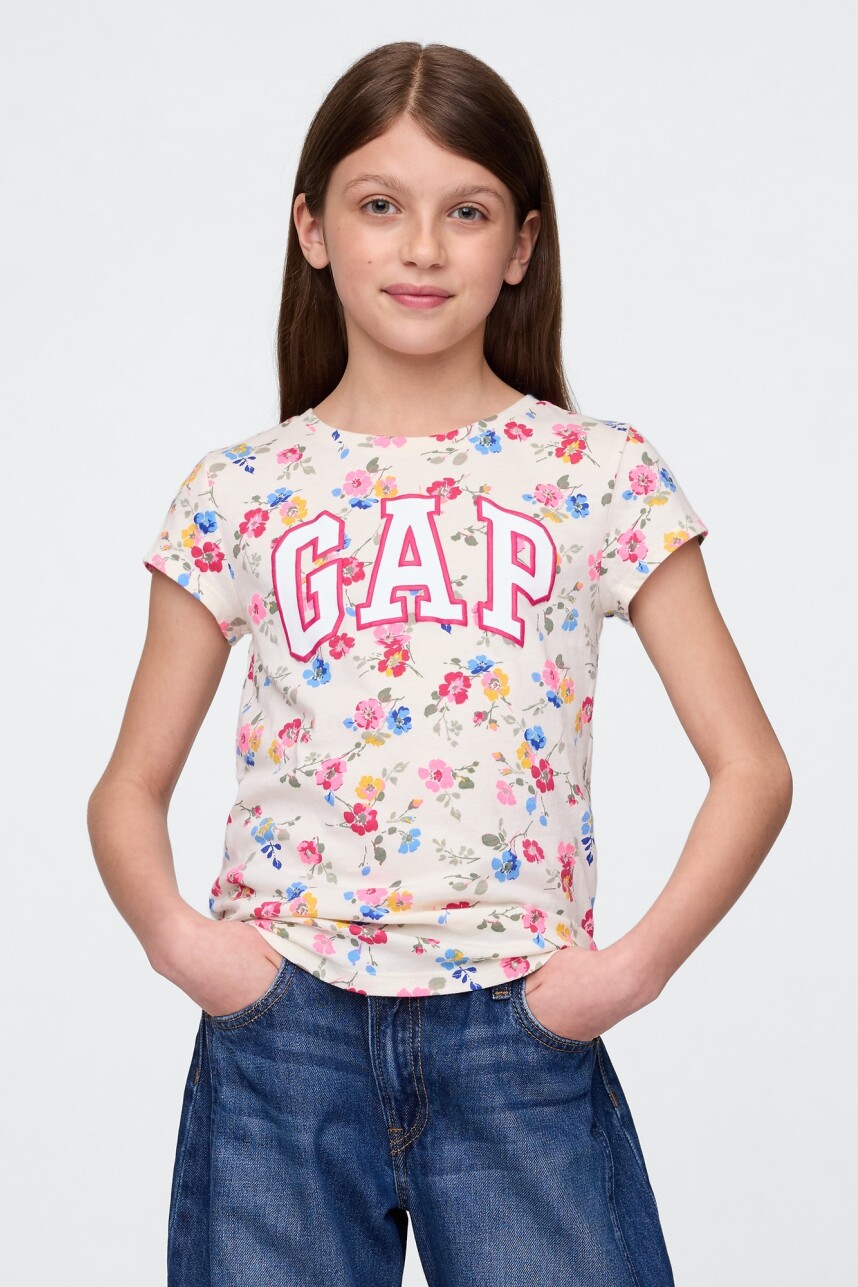 Remera Gráfico Niña White Floral Print