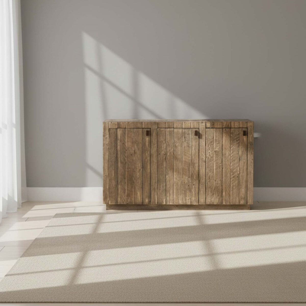 APARADOR/CRISTALERO - MADERA NATURAL-BEIGE TERRANOVA 