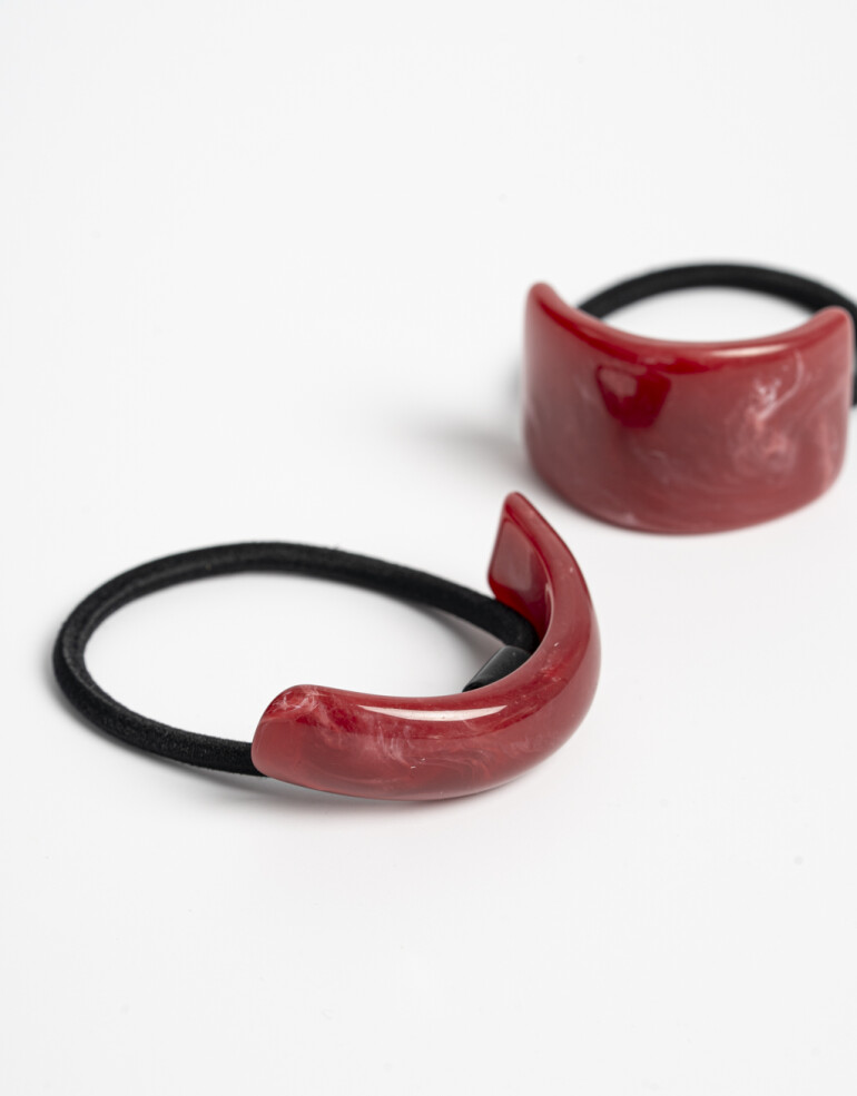 Gomitas Elásticas Sets Glossy Set X2 Pony Cuff De Acrilico Glossy. - Rojo Burdeaux