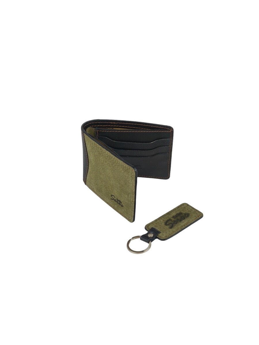Set billetera y llavero - verde 