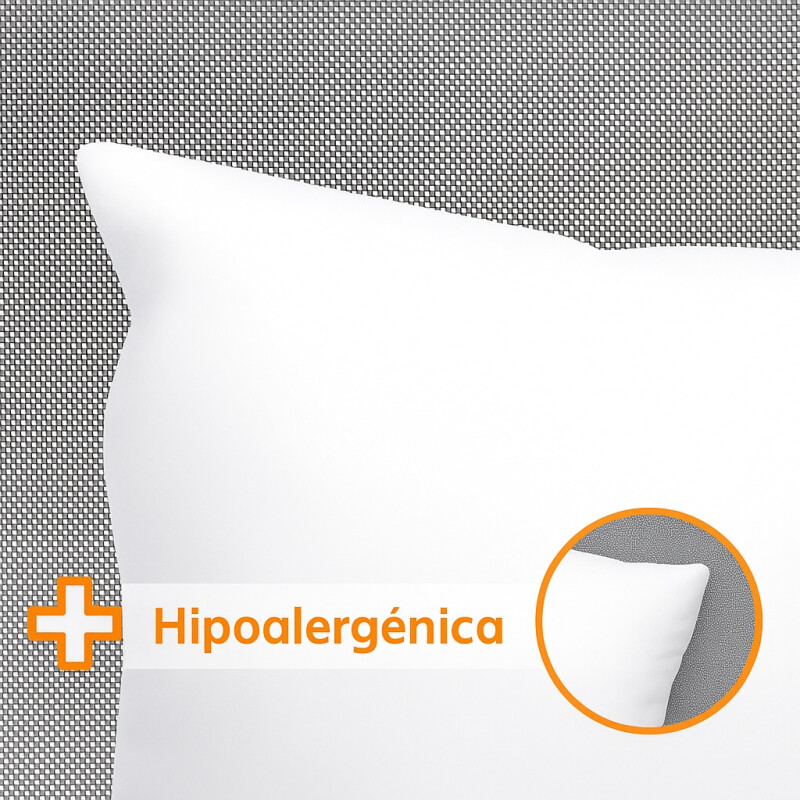Pack x2 Almohada 100% poliéster Hipoalergénica Antiácaro Blanco