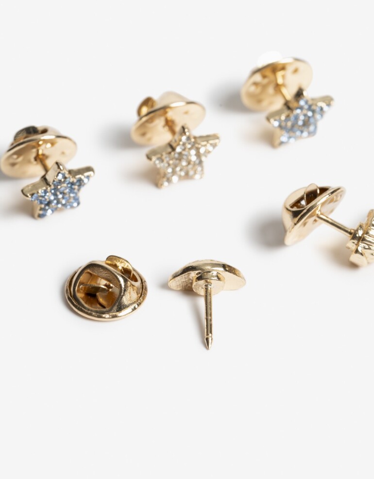 Prendedor Strass Set De Pines Argentina - Dorado