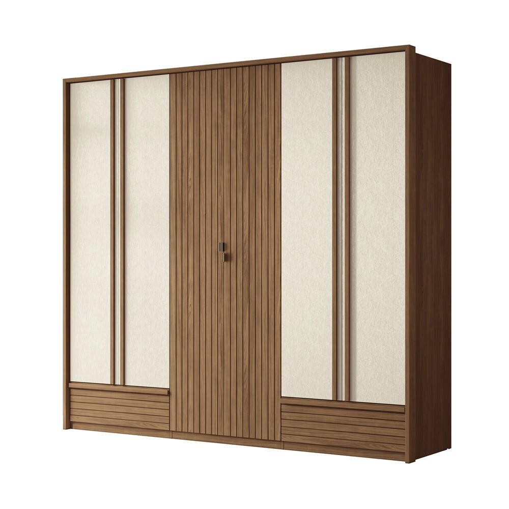 Ropero Demócrata 6 Puertas - Linea Fit Marrón y Arena