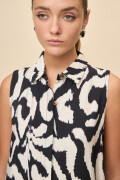 VESTIDO LITA PRINTED Negro/Blanco