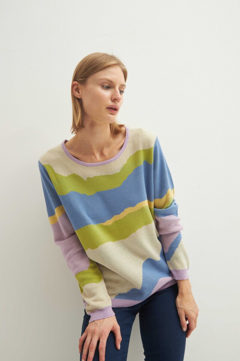 Sweater con jacquard - lila 