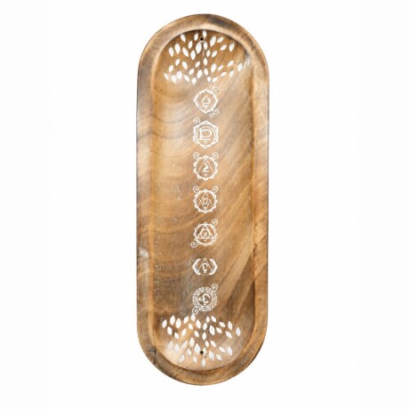 PORTAINCIENSO PLATO DE MADERA 7 Chakras