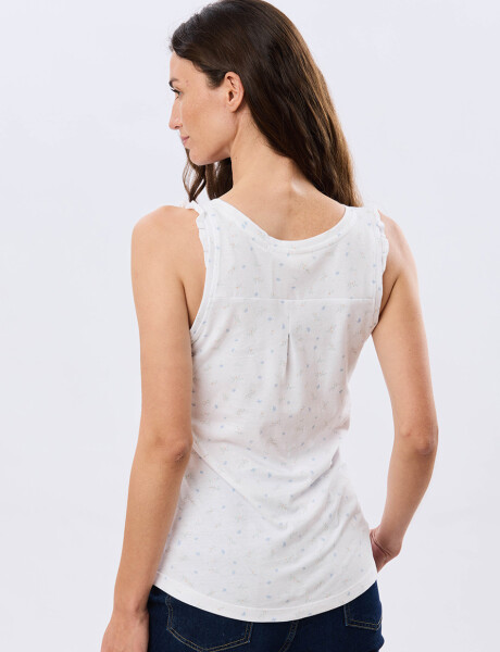 MUSCULOSA ALGODÓN CON VOLADOS Blanco