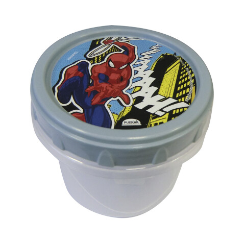 Pote Plástico 300 ml con Tapa Rosca Spiderman Gris