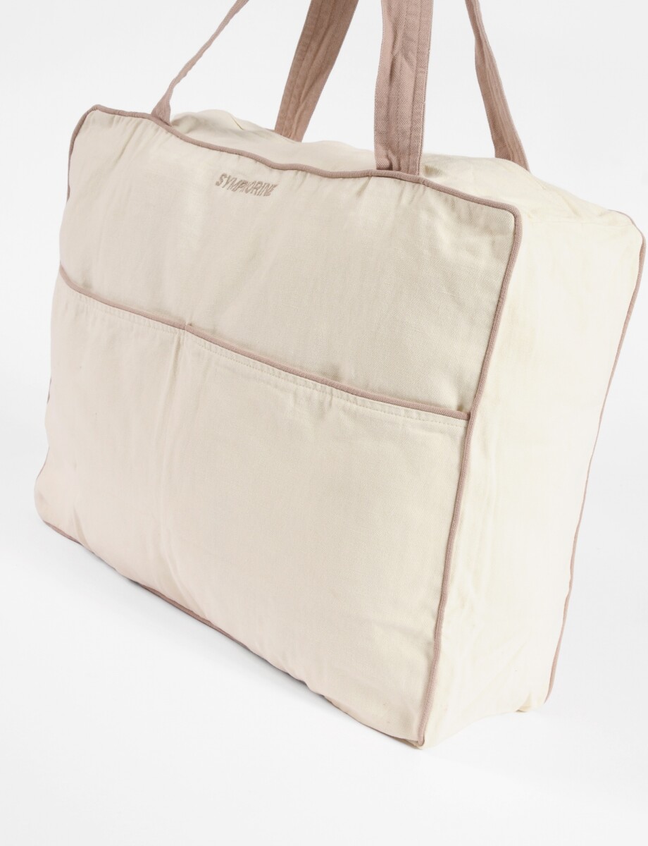 Bolso con vivos en contrastes - beige 
