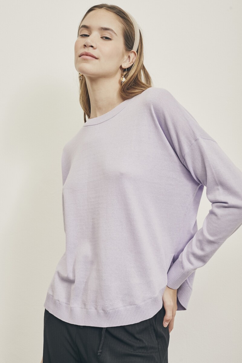 Sweater Tejido Algodón Lila
