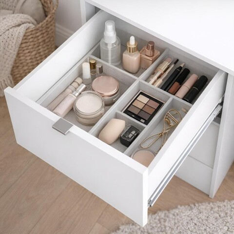 Tocador de Maquillaje Vanity Para Personalizar 3 Cajones y Porta Lámparas (Sin Espejo) - Blanco Tocador de Maquillaje Vanity Para Personalizar 3 Cajones y Porta Lámparas (Sin Espejo) - Blanco