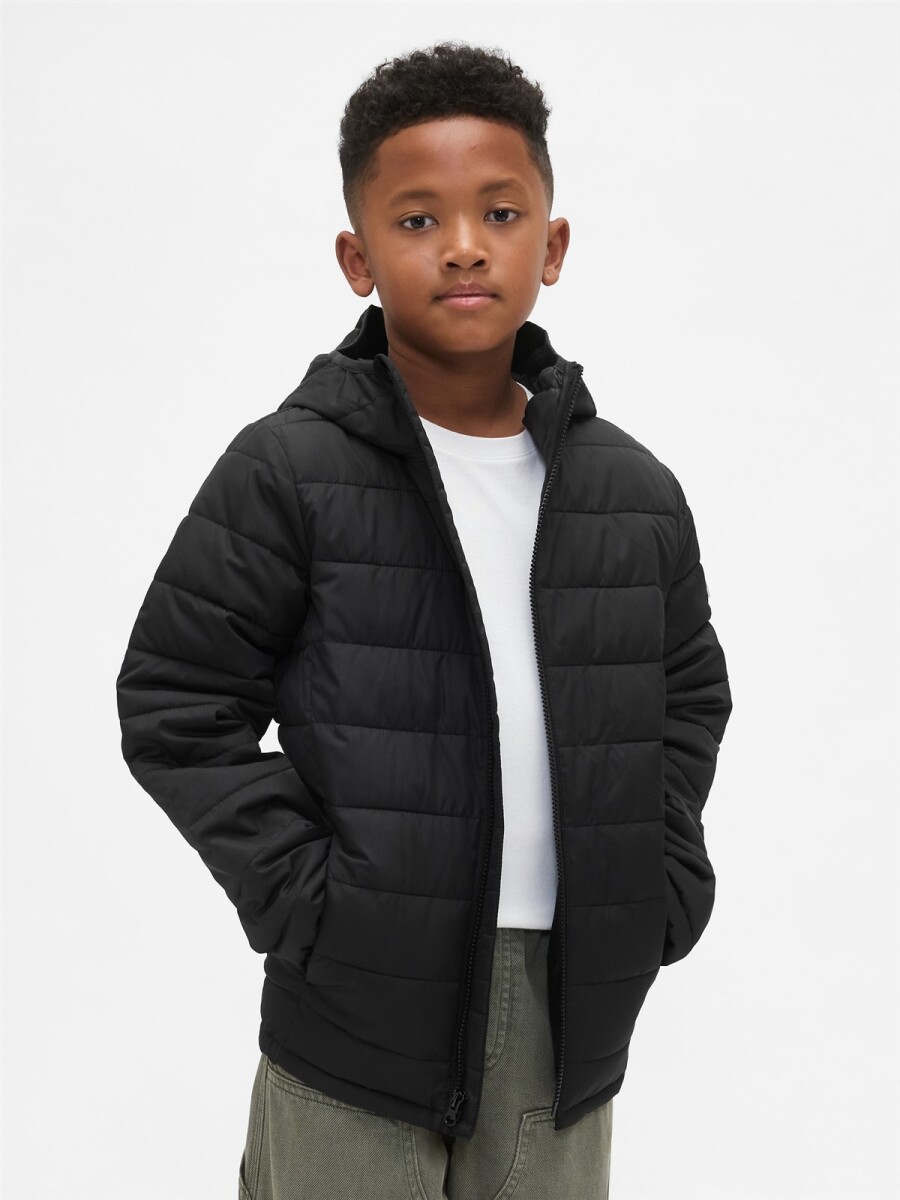 Campera Puffer Logo Gap Niño - True Black V2 