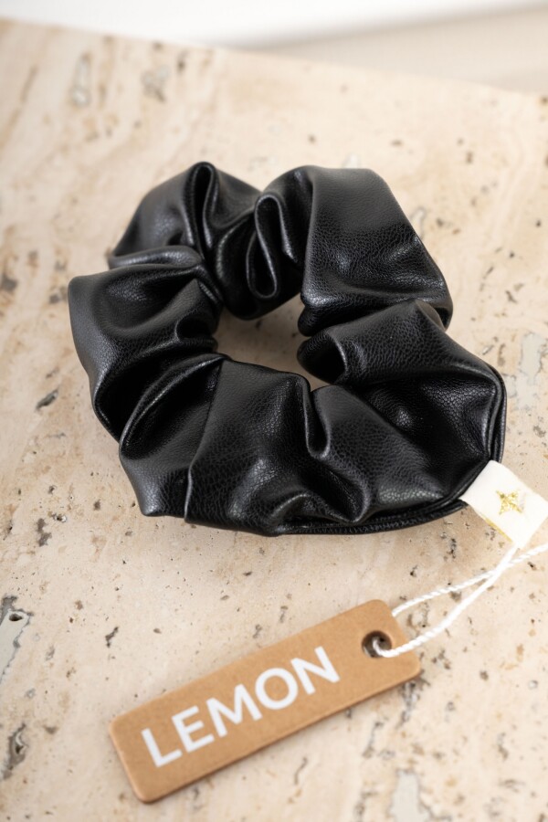 Scrunchie Cuero Vegano Negro