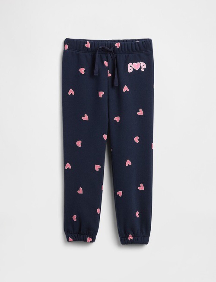Pantalón Deportivo Logo Gap Toddler Niña - Navy Hearts 