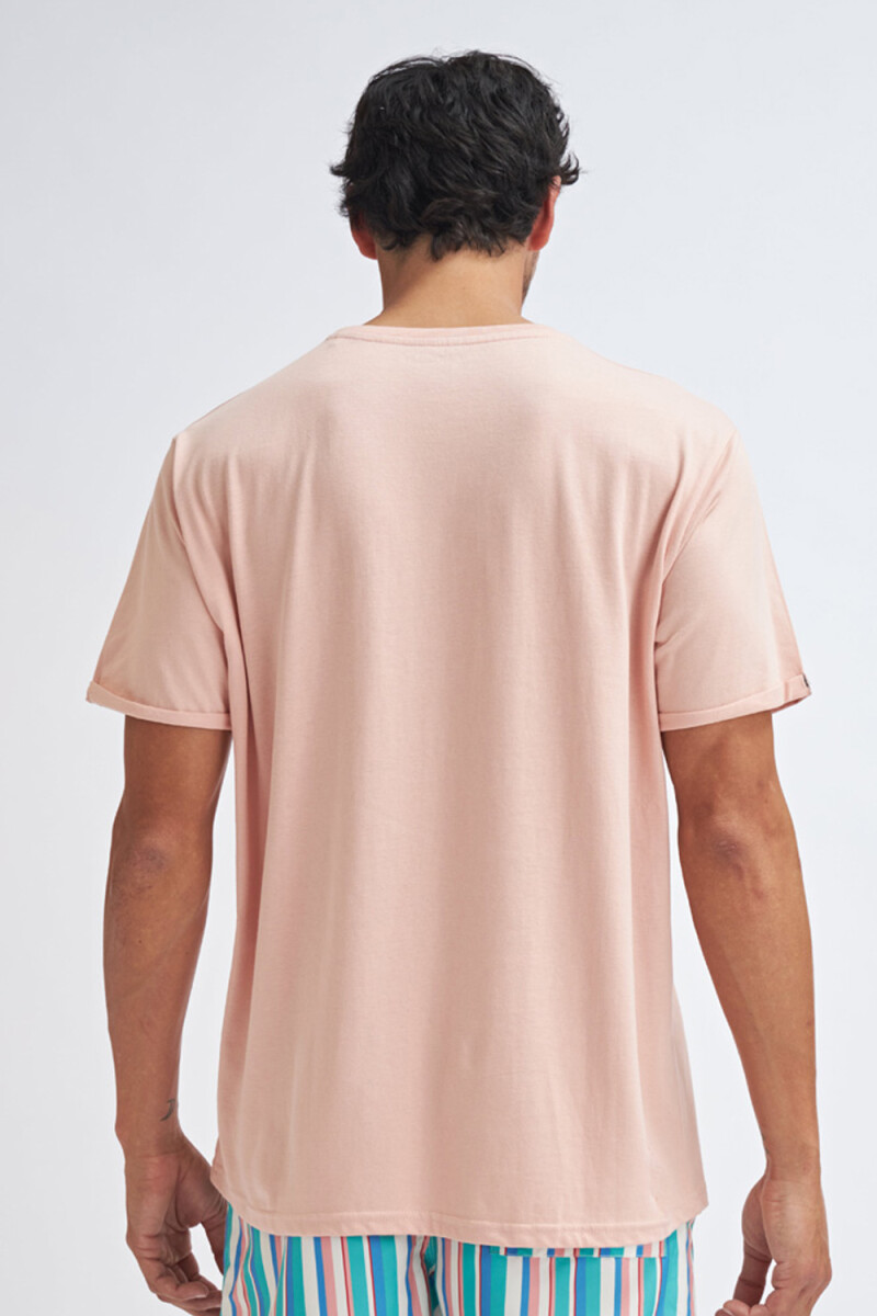 Camiseta manga corta con bolsillo Rosa