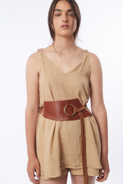 VESTIDO CORTO Beige