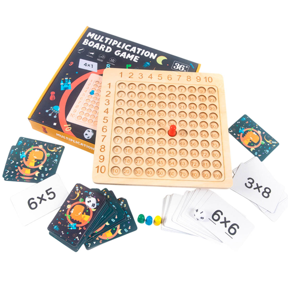 Juego De Mesa Tabla Multiplicadora Madera Aprendizaje 