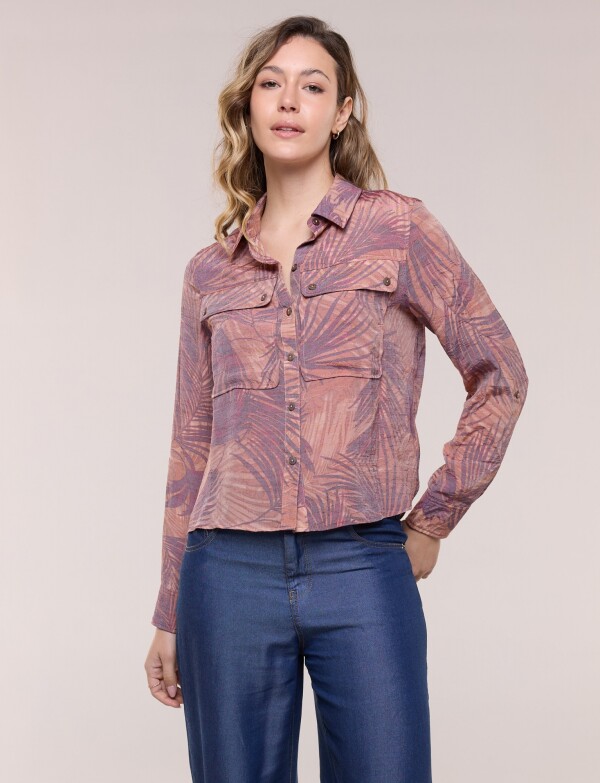Camisa Liviana Ruedo Asimétrico TOSTADO/MULTI