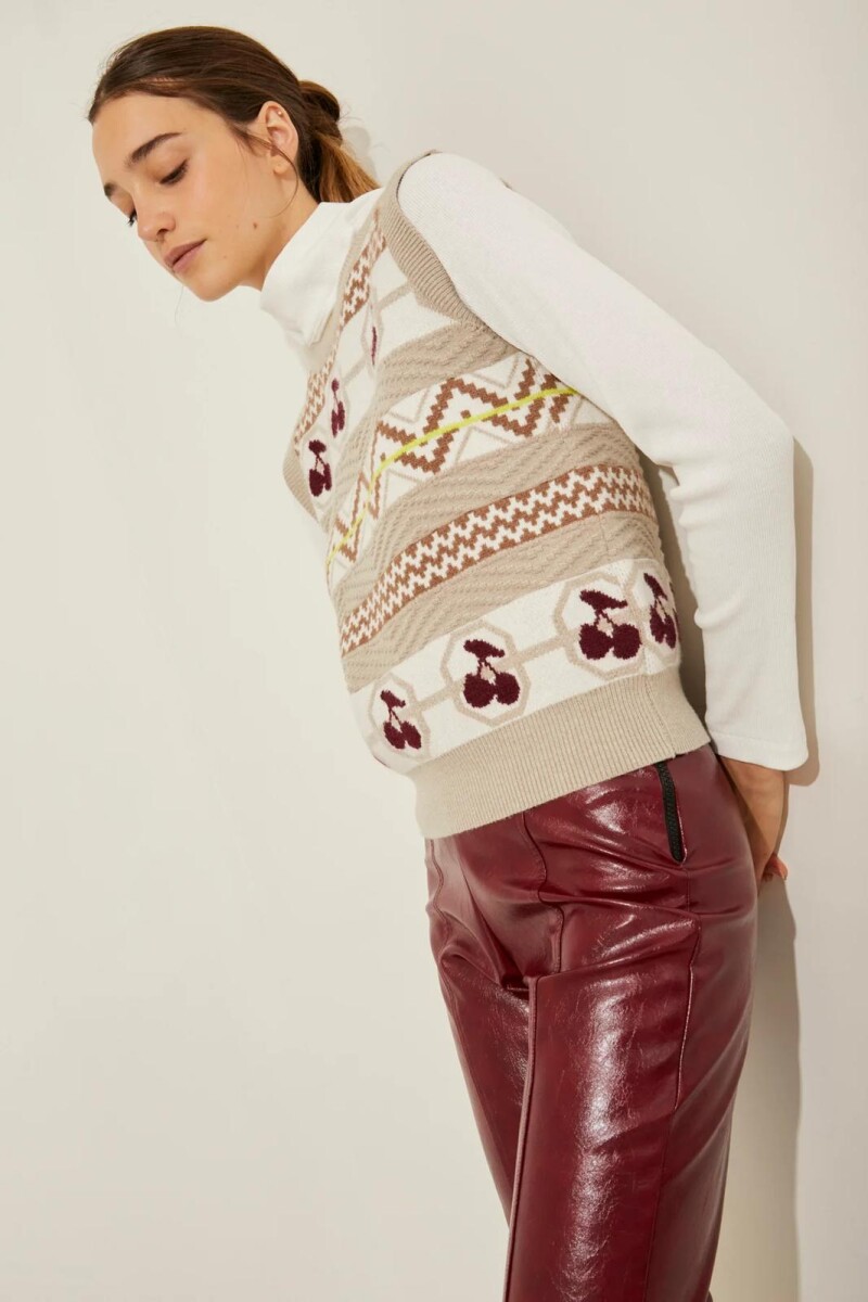 CHALECO CHERRY - BEIGE 
