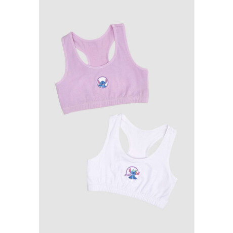 Pack x2 tops stitch algodon Lila