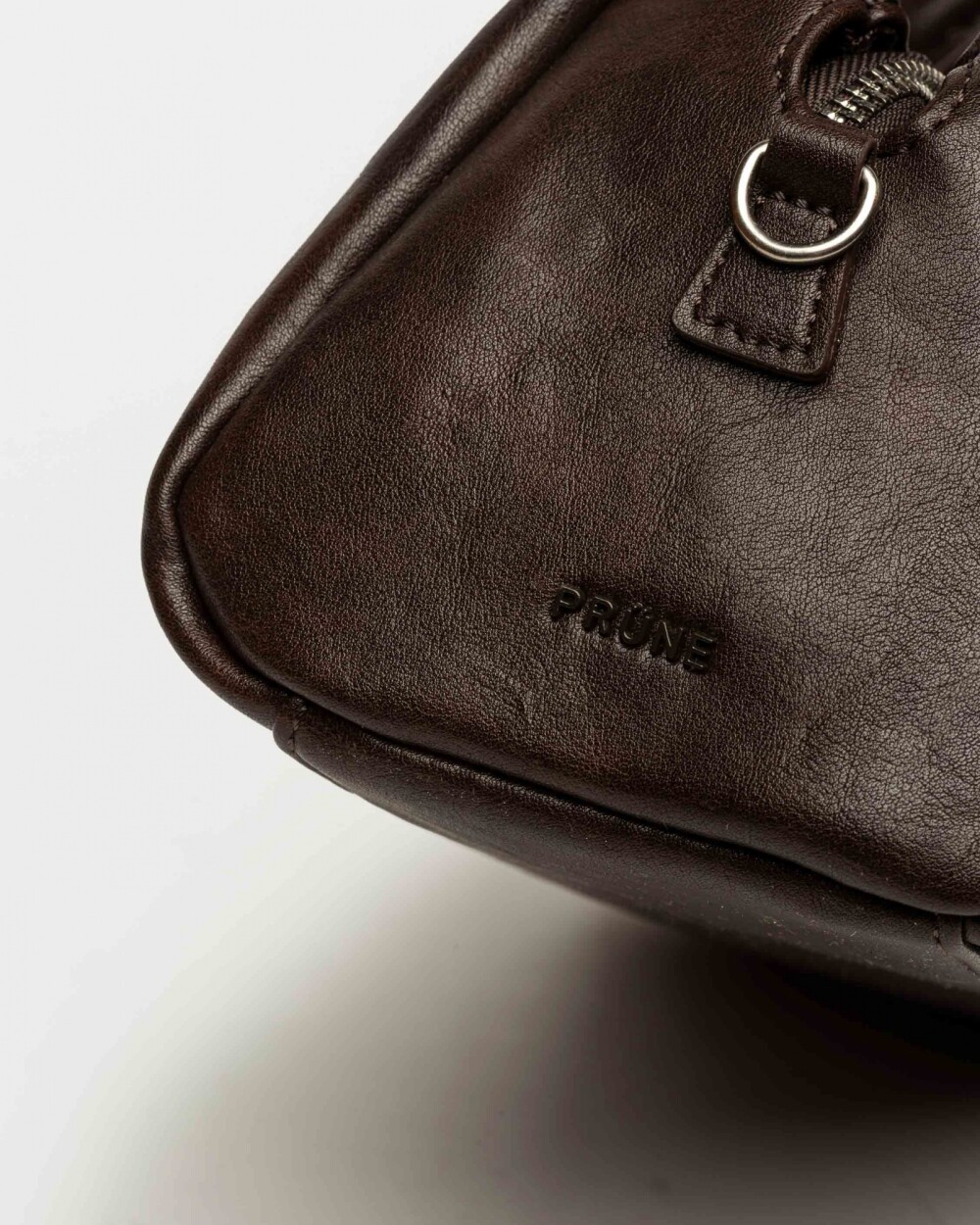 Cartera de mano Call en efecto cuero liso Marron