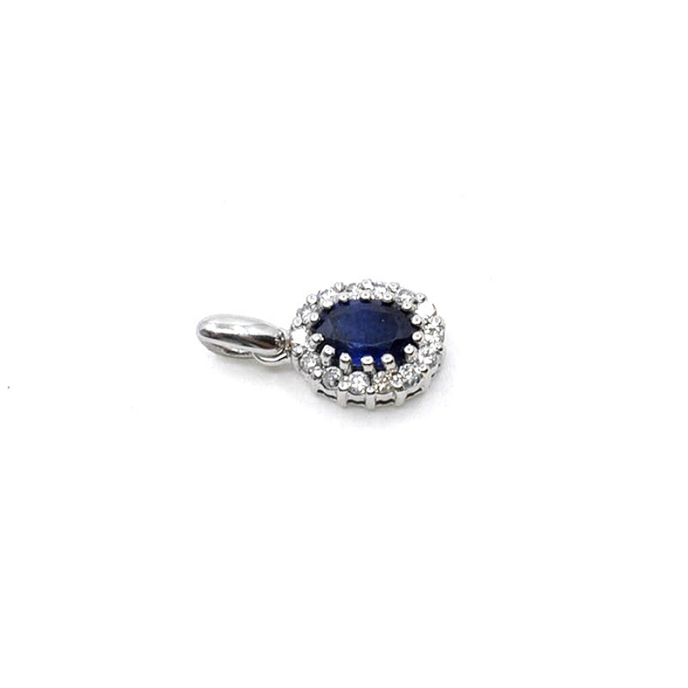 Dije En Oro De 18K, Diamante Y Zafiro Dije En Oro De 18K, Diamante Y Zafiro