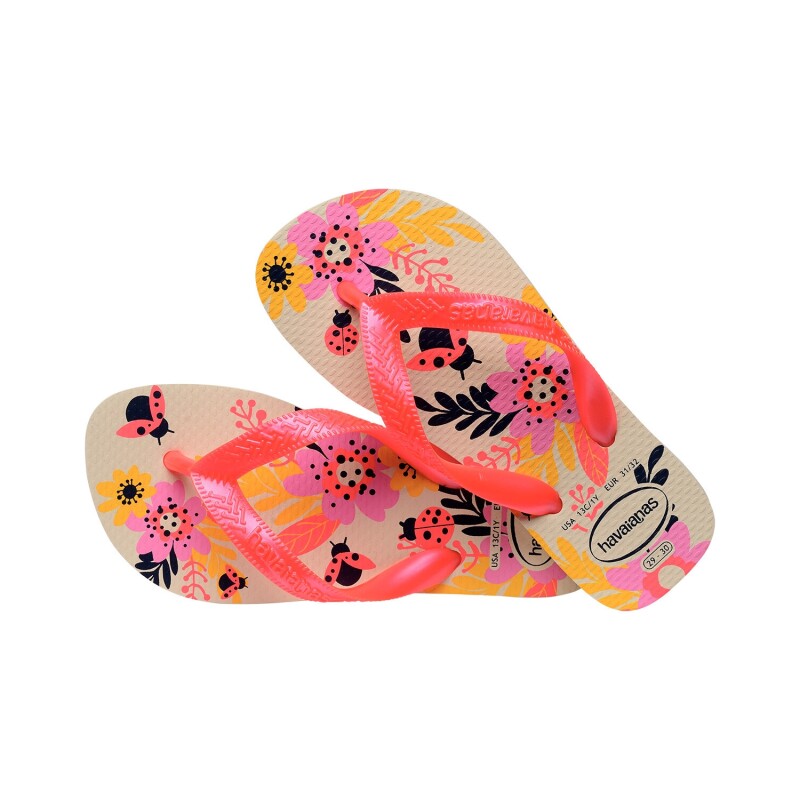 Chancletas Ojotas Havaianas Kids Flores BEIGE STRAW