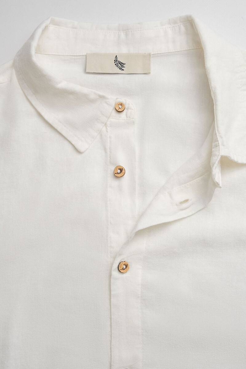 LONG SLEEVE LINEN SHIRT White
