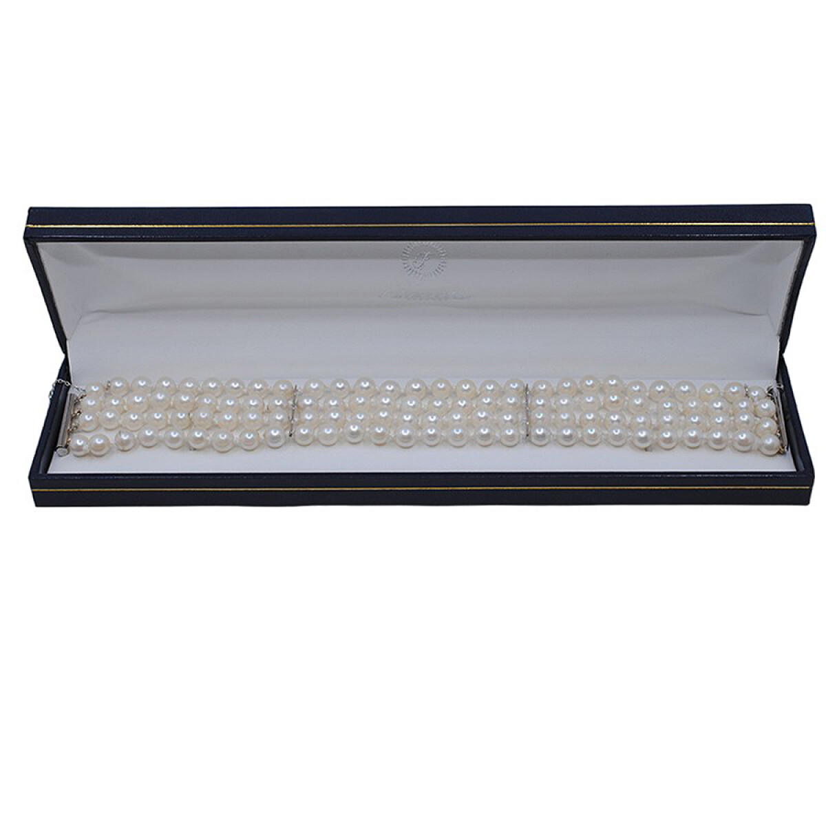 Pulsera En Oro 18K Blanco Y Perlas De Cultivo 