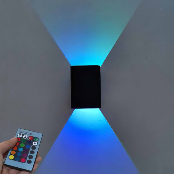 Aplique Pared Rgb Foco Exterior Colores Luz Led Con Control Aplique Pared Rgb Foco Exterior Colores Luz Led Con Control