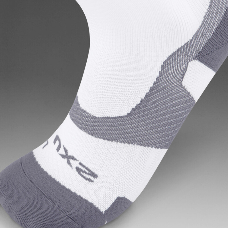 Vectr Light Cushion Full Length Compression Socks - Unisex White/grey