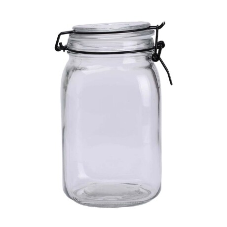 Frasco Recipiente Hermético en Vidrio 1.5Lt con Tapa Broche Transparente