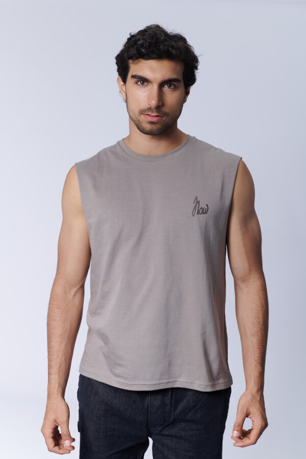 Musculosa estampada Now Marron