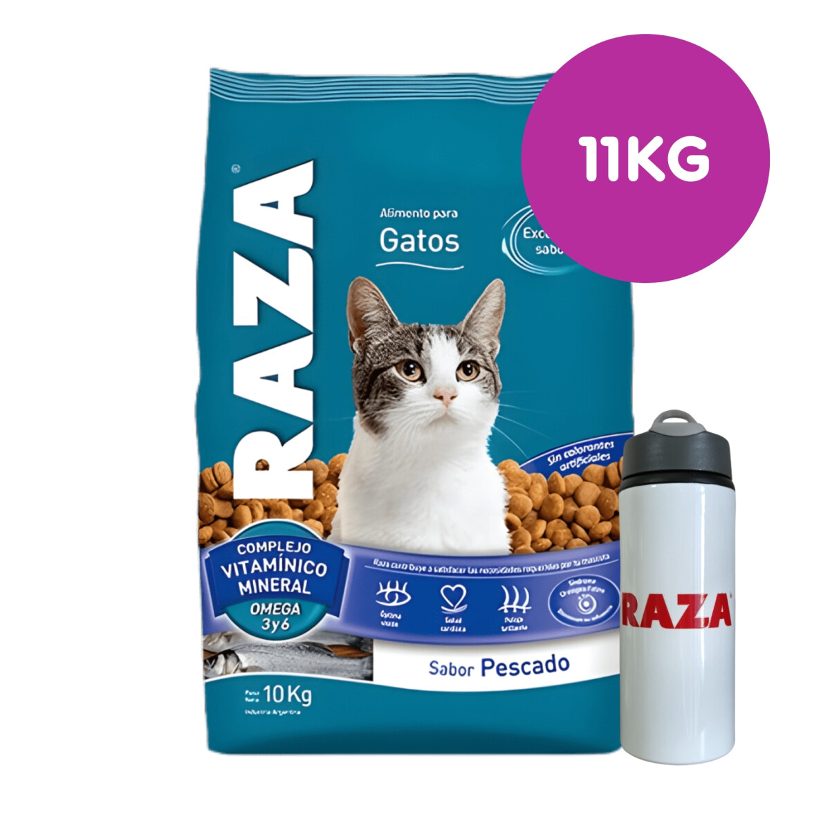 Raza Gato Adulto Pescado 10 Kg + 1kg 