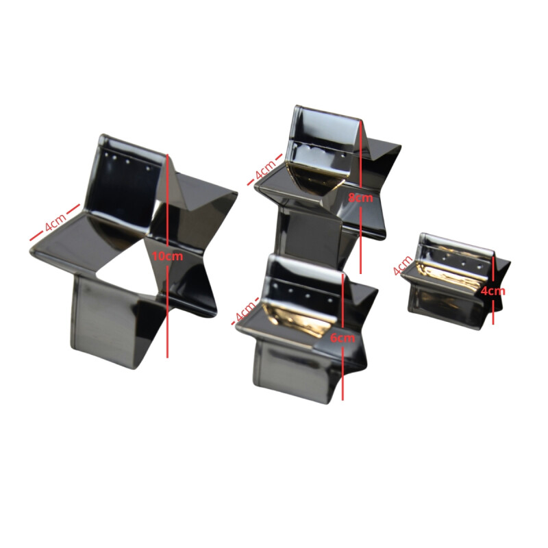 Set 4 moldes para galleta forma de estrella en metal INOX