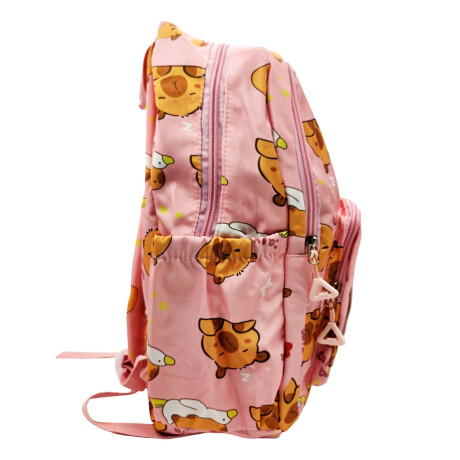 Mochila Infantil Niño Capibara Carpincho Escolar 40cm Rosada