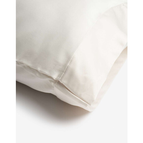 Funda De Almohada De Satén Blanco Crema