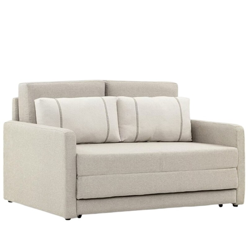 SOFA CAMA 1.46 MTS - PARRILLA EXTENSIBLE - TELA BEIGE - ALMOHADONES PEQUEÑOS EN TELA CLARA SOFA CAMA 1.46 MTS - PARRILLA EXTENSIBLE - TELA BEIGE - ALMOHADONES PEQUEÑOS EN TELA CLARA