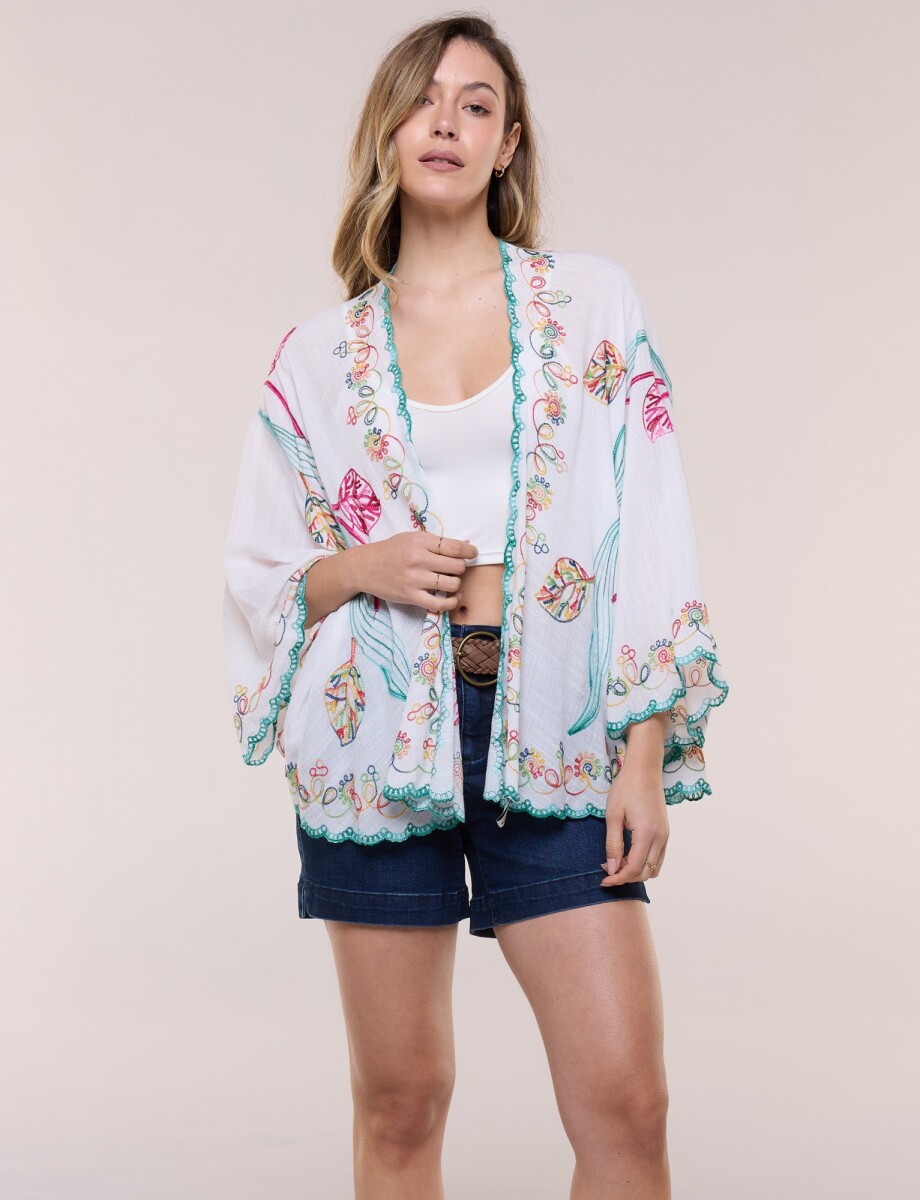 Kimono Bordado - Blanco/multi 