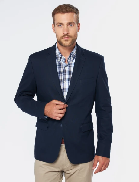 SACO SPORT DE LINO Azul