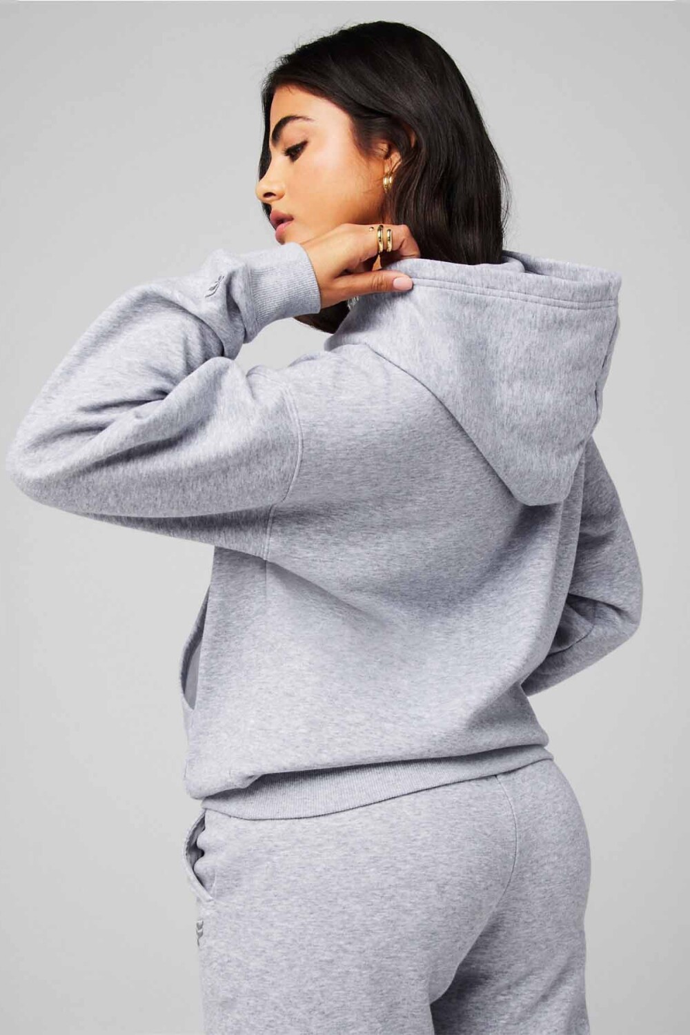 Polera Cozy Fleece Hoodie Mujer Classic Grey Heather