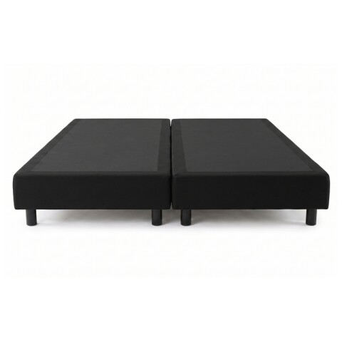Base Box Sommier Tapizada Negra para Colchón 192x203x35 Doble
