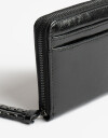 Billetera Zip Round Billetera Efecto Satinado Negro - Negro