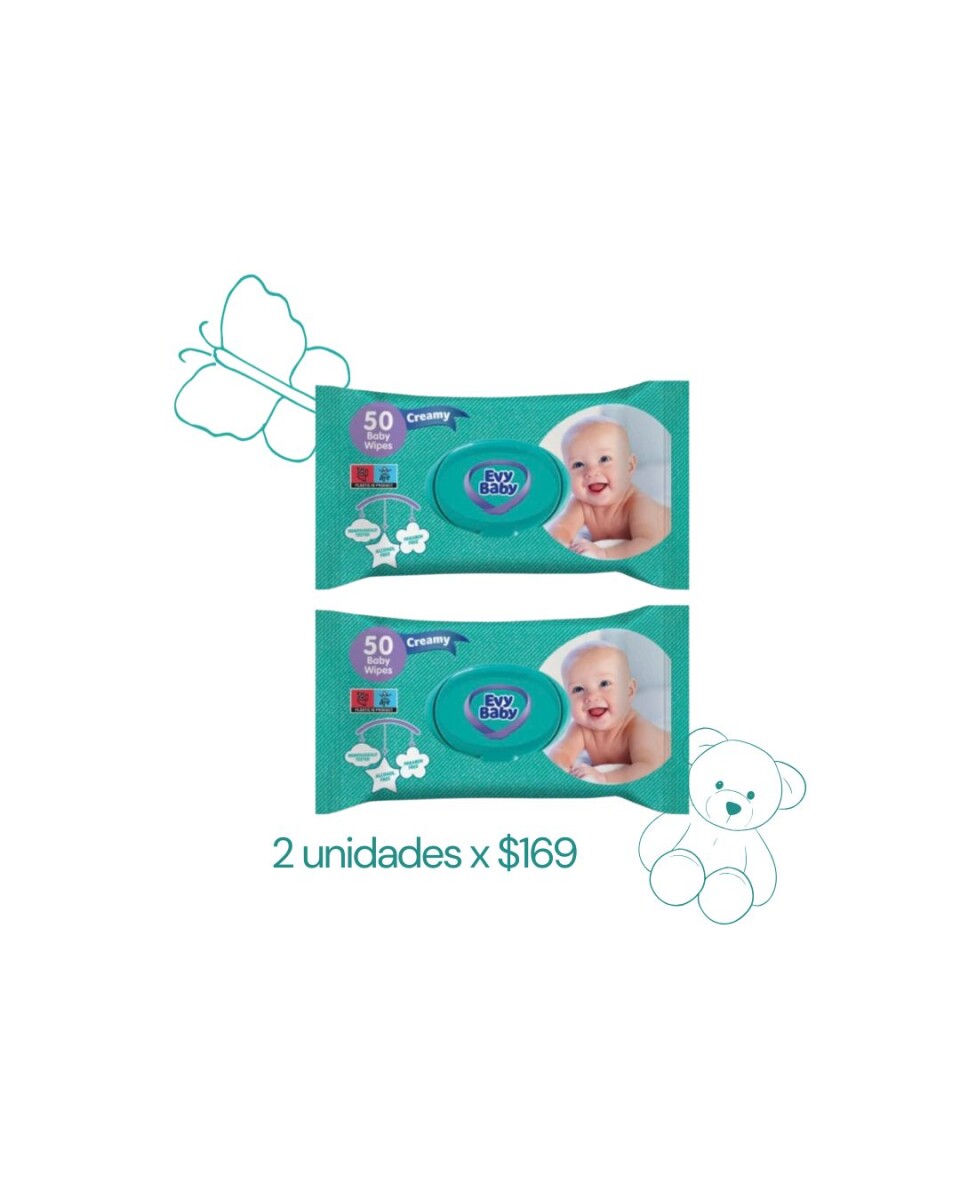 Toallitas Evybaby creamy 2 x $ 169 - OFERTA 