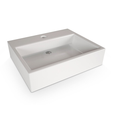 BACHA DE APOYO RECTANGULAR LOZA BLANCO LÍNEA ABI 58X46X15 000